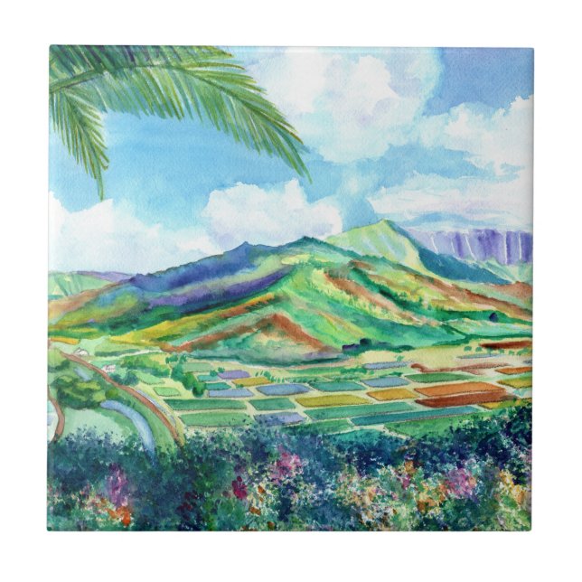 Hanalei Valley Ceramic Tile (Front)