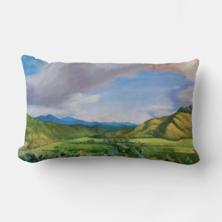 Hanalei Valley Hawaii Oil Painting Lumbar Cushion