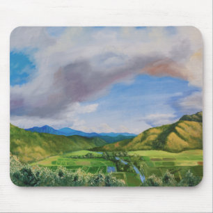 Hanalei Valley Hawaii Oil Painting Mouse Pad