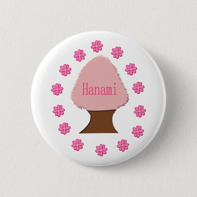 Hanami Japanese Cherry Tree 6 Cm Round Badge (Front)