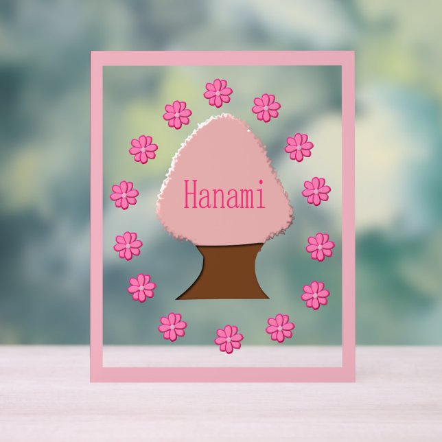 Hanami Japanese Cherry Tree Acrylic Sign (Neutral)