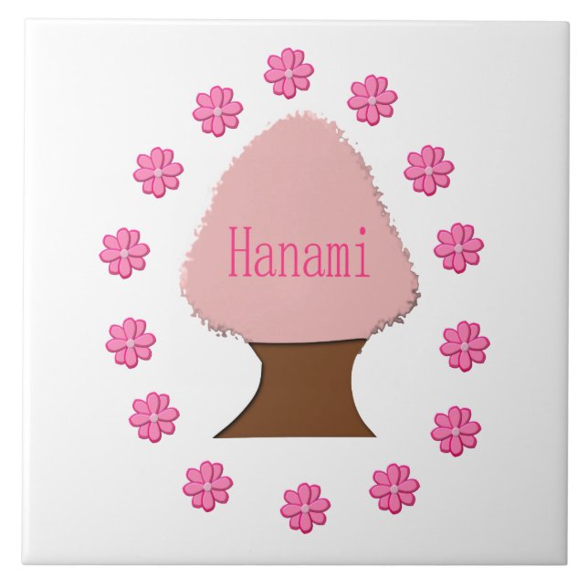 Hanami Japanese Cherry Tree Ceramic Tile (Front)