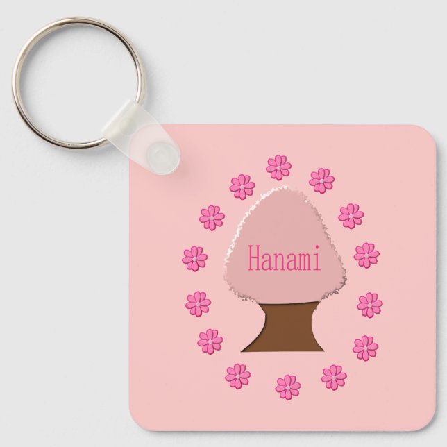 Hanami Japanese Cherry Tree Custom Key Ring (Front)