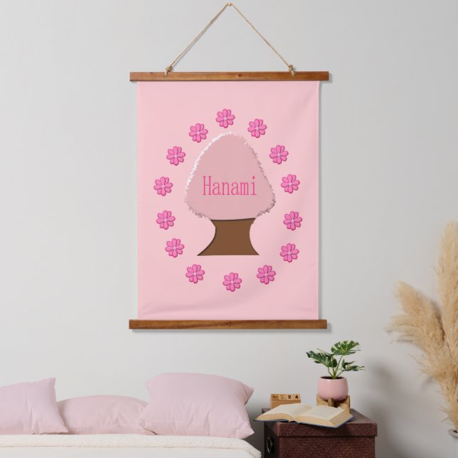 Hanami Japanese Cherry Tree Hanging Tapestry (Bedroom)