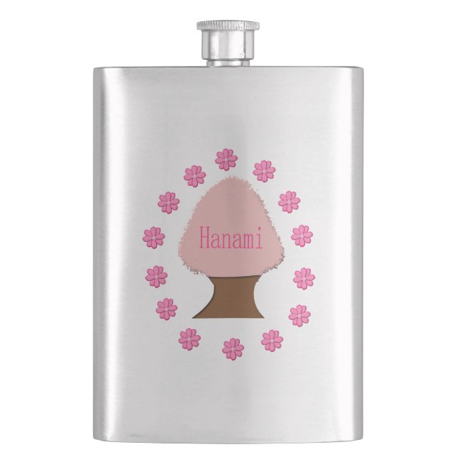 Hanami Japanese Cherry Tree Hip Flask (Front)