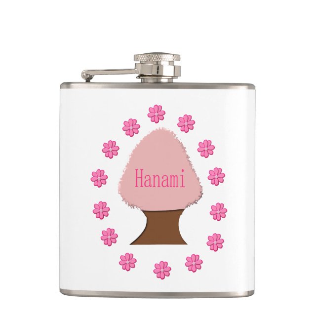 Hanami Japanese Cherry Tree Hip Flask (Front)