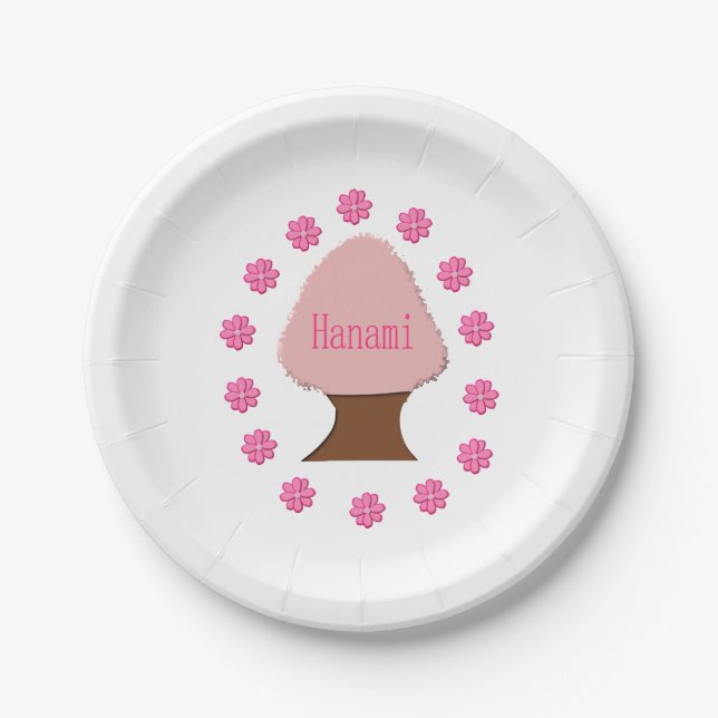 Hanami Japanese Cherry Tree Paper Plate (Front)