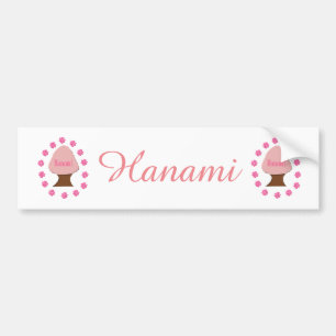 Hanami Japanese Cherry Tree Personalised Bumper Sticker