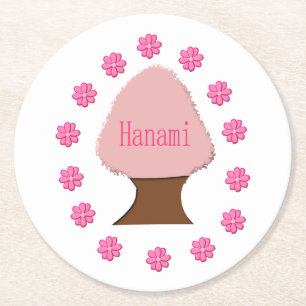 Hanami Japanese Cherry Tree Round Paper Coaster
