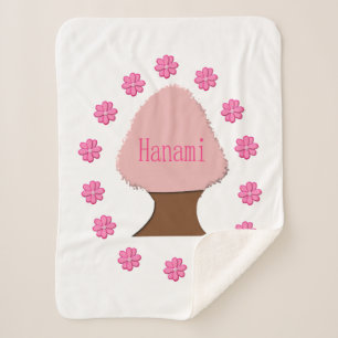 Hanami Japanese Cherry Tree Sherpa Blanket