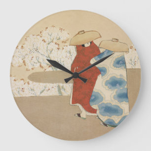 Hanami season Kamisaka Sekka japan painting art ca Large Clock