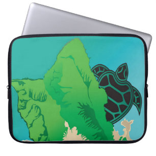 Hanauma Bay Hawaii Green Sea Turtle Laptop Sleeve