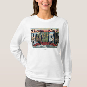 Hanauma Bay, Hawaii - Large Letter Scenes T-Shirt