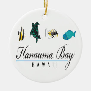 Hanauma Bay Hawaii Marine Life Ceramic Ornament
