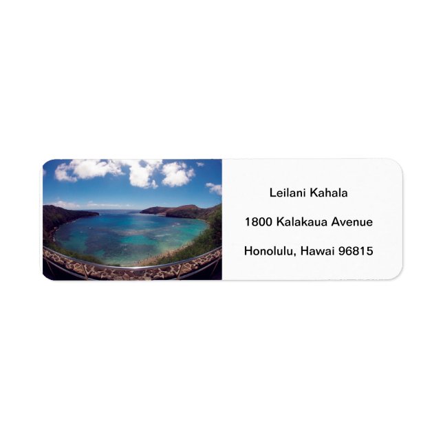 Hanauma Bay Hawaii Return Address Label (Front)