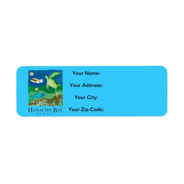 Hanauma Bay Hawaii Return Address Label (Front)