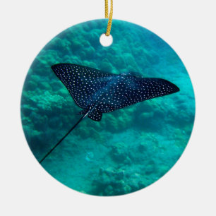 Hanauma Bay Hawaii Spotted Eagle Ray Ceramic Tree Decoration