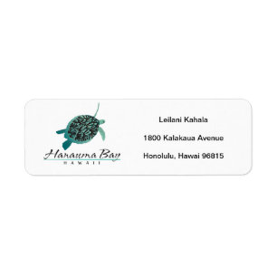 Hanauma Bay Hawaii Turtle and Islands Return Address Label