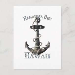 Hanauma Bay Hawaii Vacation Nautical Anchor Sailin Postcard