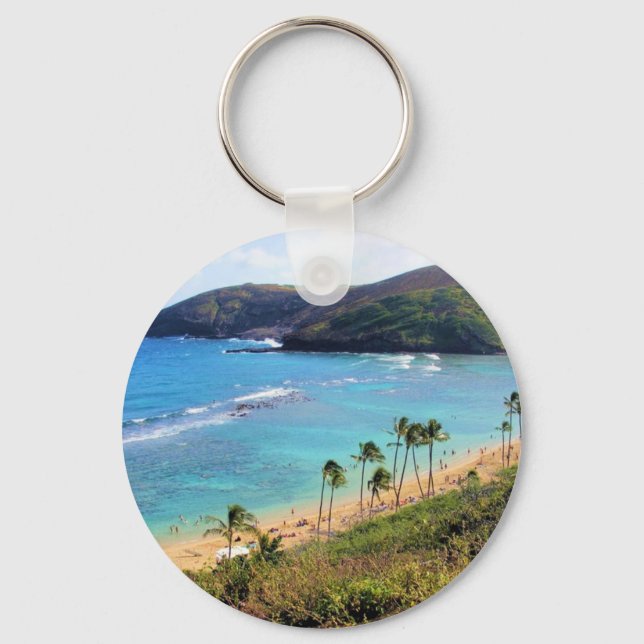 Hanauma Bay, Honolulu, Oahu, Hawaii View Key Ring (Front)