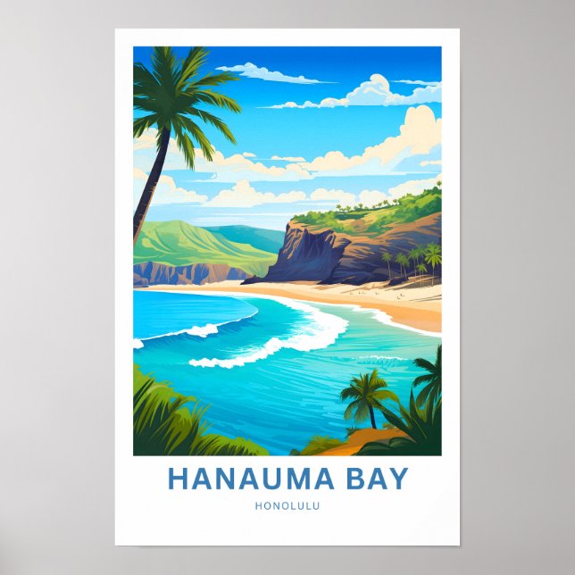 Hanauma Bay Honolulu Travel Print (Front)