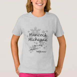 Hancock Michigan Snowflake Snow Sweatshirt T-Shirt