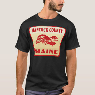 HanCounty Maine Retro  Badge Tan T-Shirt