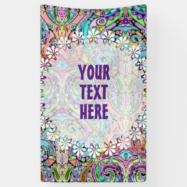 Hand And Digitally Painted Pattern Art 10 Banner (Vertical)