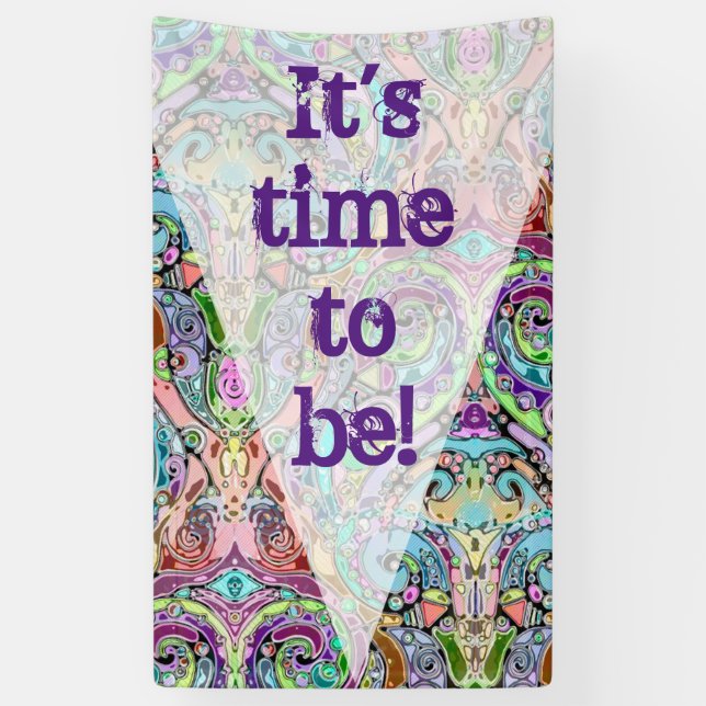Hand And Digitally Painted Pattern Art 10 Banner (Vertical)