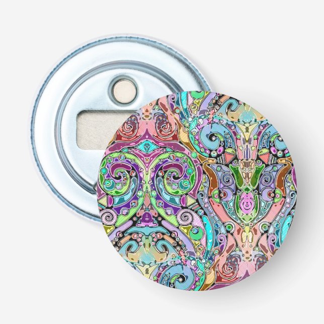 Hand And Digitally Painted Pattern Art 10 Bottle Opener (Front)