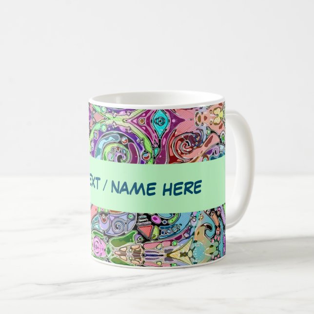 Hand And Digitally Painted Pattern Art 10 Coffee Mug (Front Right)