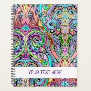 Hand And Digitally Painted Pattern Art 10 Planner