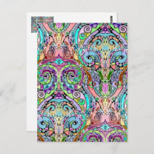 Hand And Digitally Painted Pattern Art 10 Postcard