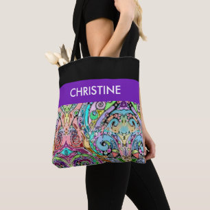 Hand And Digitally Painted Pattern Art 10 Tote Bag