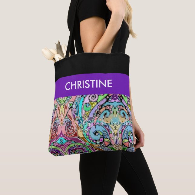 Hand And Digitally Painted Pattern Art 10 Tote Bag (Close Up)