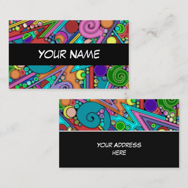Hand And Digitally Painted Pattern Art 12 Business Card (Front/Back)