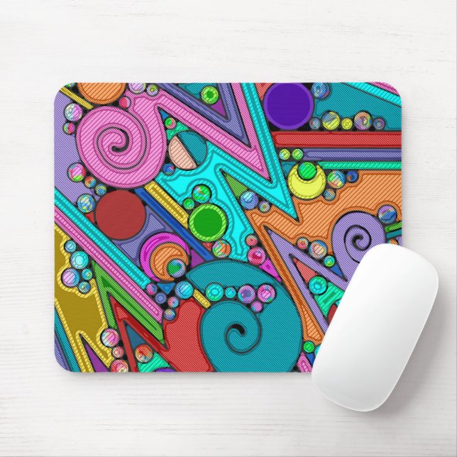 Hand And Digitally Painted Pattern Art 12 Mouse Pad (With Mouse)