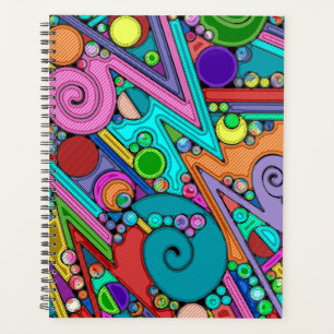 Hand And Digitally Painted Pattern Art 12 Planner