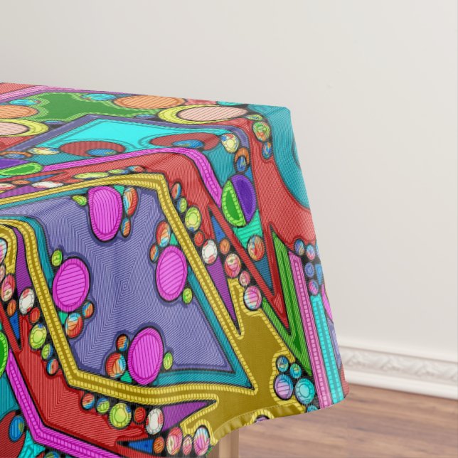 Hand And Digitally Painted Pattern Art 12 Tablecloth (In Situ)