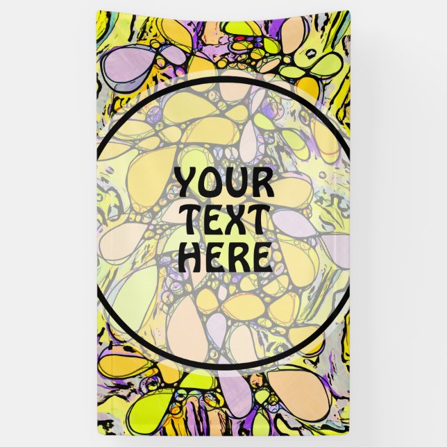 Hand And Digitally Painted Pattern Art 13 Banner (Vertical)