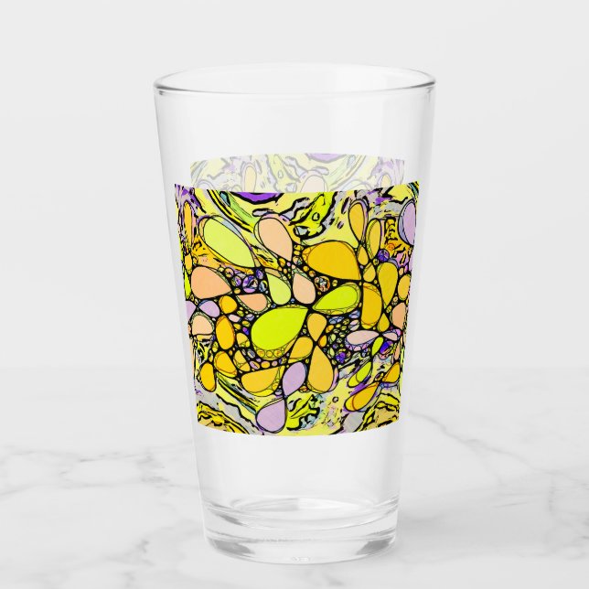 Hand And Digitally Painted Pattern Art 13 Glass (Front)