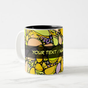 Hand And Digitally Painted Pattern Art 13 Two-Tone Coffee Mug