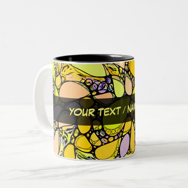 Hand And Digitally Painted Pattern Art 13 Two-Tone Coffee Mug (Front Left)