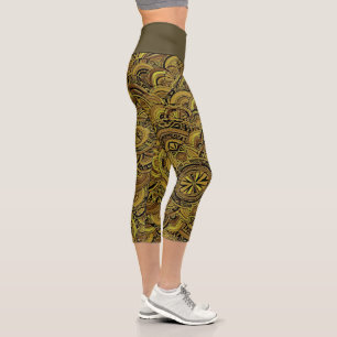 Hand And Digitally Painted Pattern Art 15 Capri Leggings