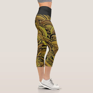 Hand And Digitally Painted Pattern Art 15 Capri Leggings