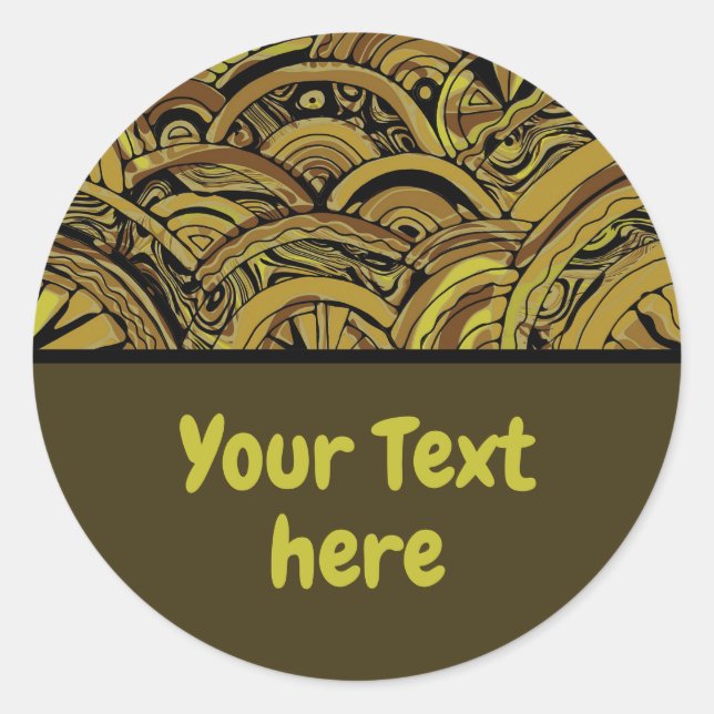 Hand And Digitally Painted Pattern Art 15 Classic Round Sticker (Front)