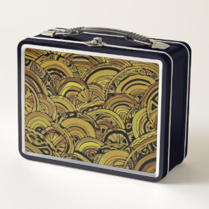 Hand And Digitally Painted Pattern Art 15 Metal Lunch Box