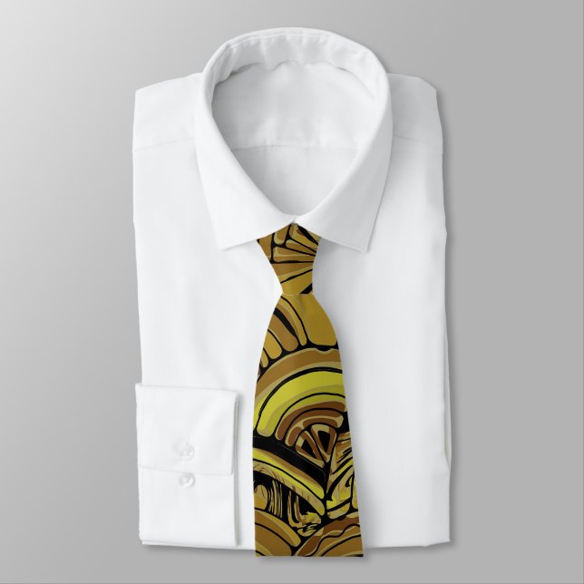 Hand And Digitally Painted Pattern Art 15 Tie (Tied)