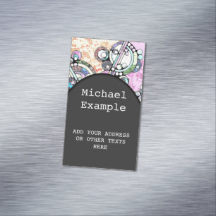 Hand And Digitally Painted Pattern Art 17 Magnetic Business Card