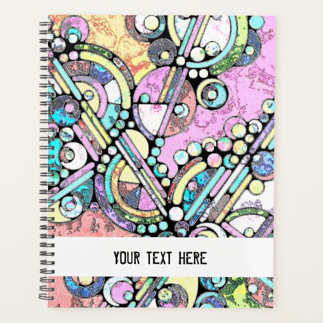 Hand And Digitally Painted Pattern Art 17  Planner (Front)